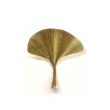Wall lamp golden brass frame sheets by Ginko Biloba