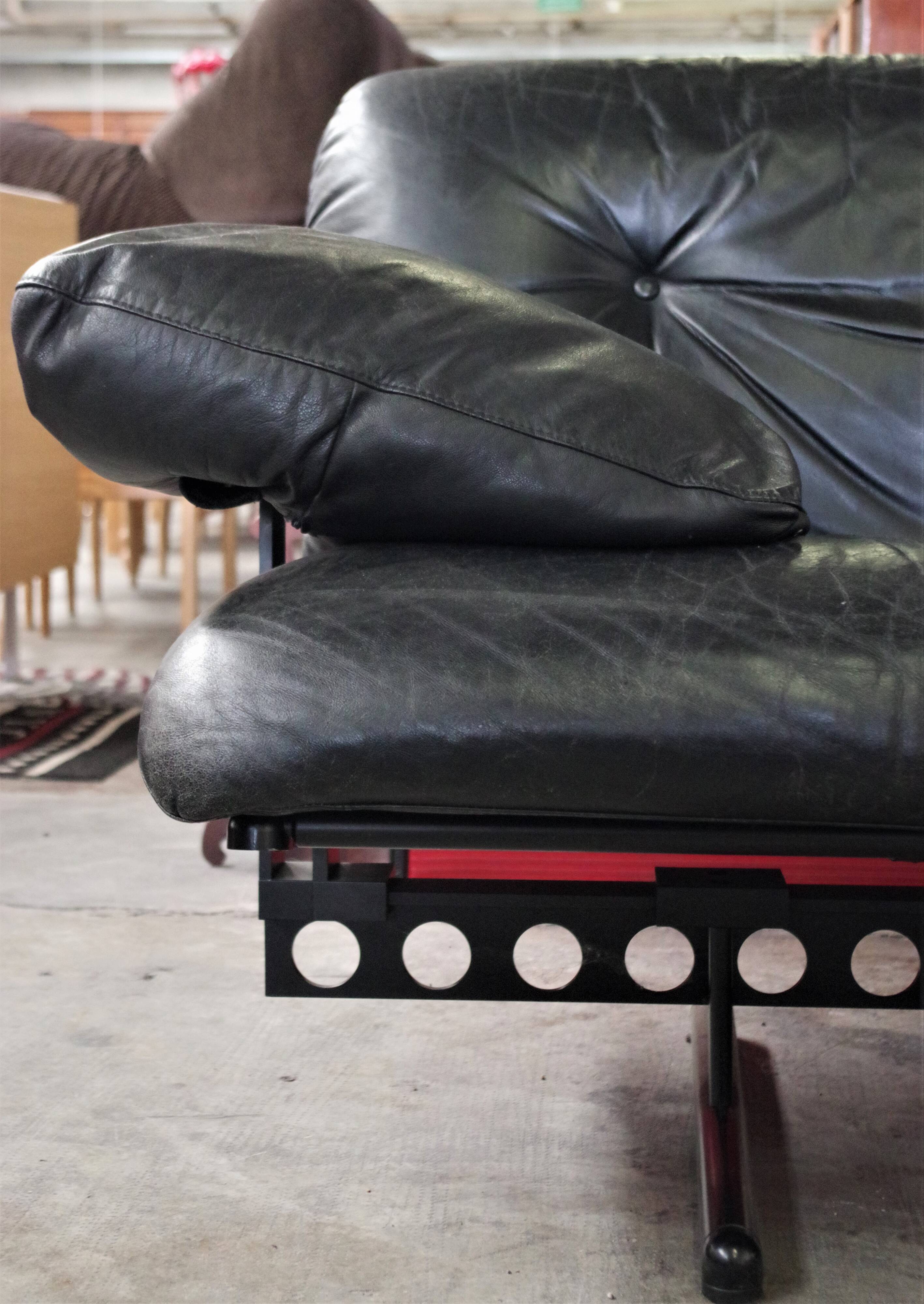 Corner sofa opening in leather and coffee table in marble by pierluigi cerri for frau, 1980s