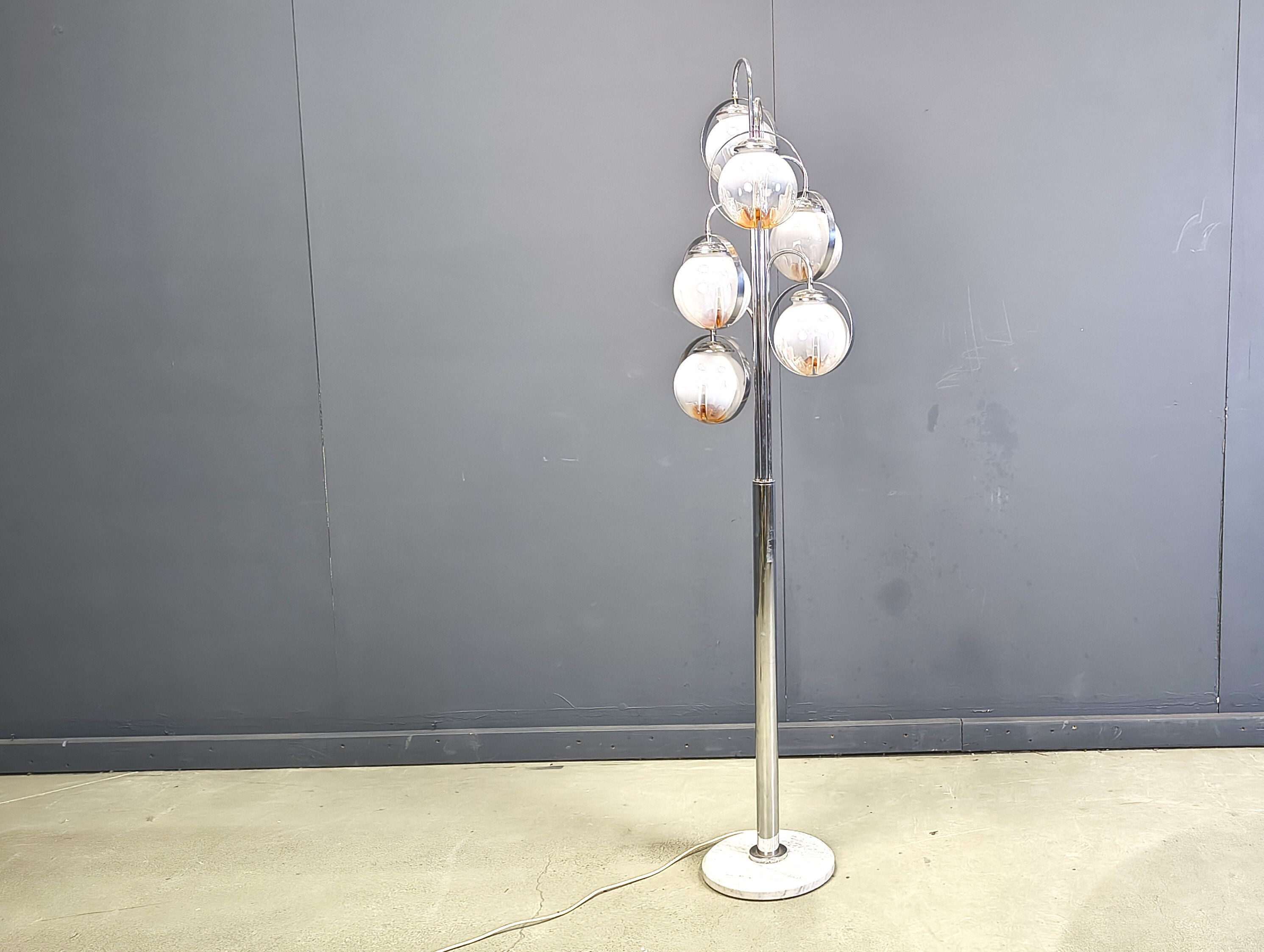 Vintage Murano glass floor lamp by Mazzega, 1970s