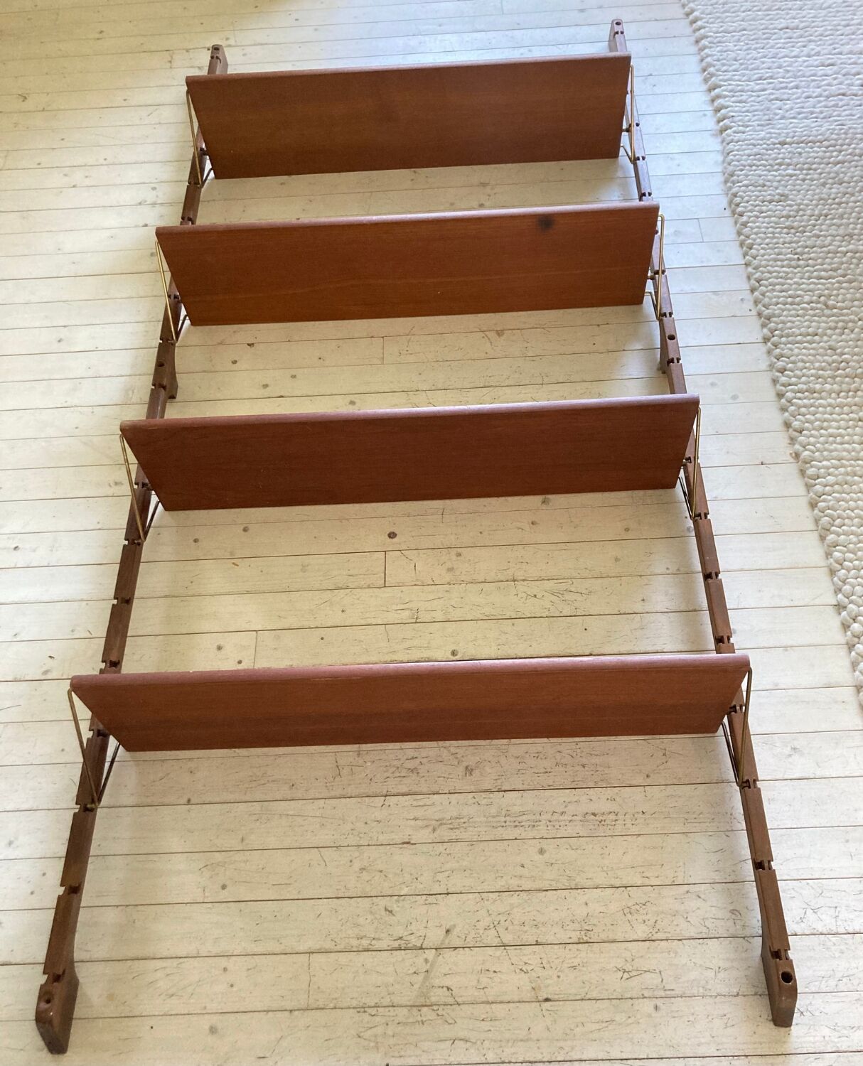 Ergo wall-mounted teak shelves, Vintage Scandinavian 1960s
