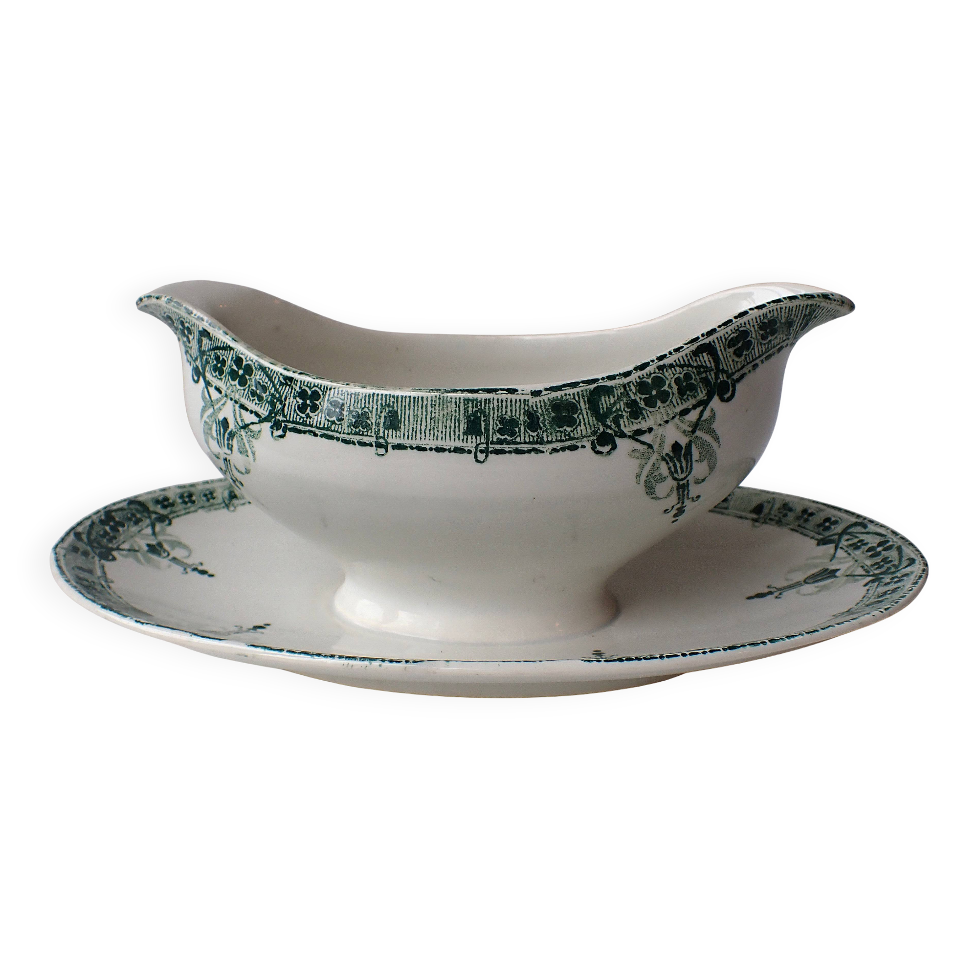 Saucière ancienne - Manufacture Sarreguemines Digoin modèle Verdun