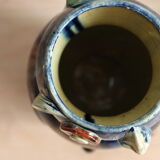 Zoomorphic ceramic owl vase in Flanders earth, Torhout Belgium, Art Nouveau period