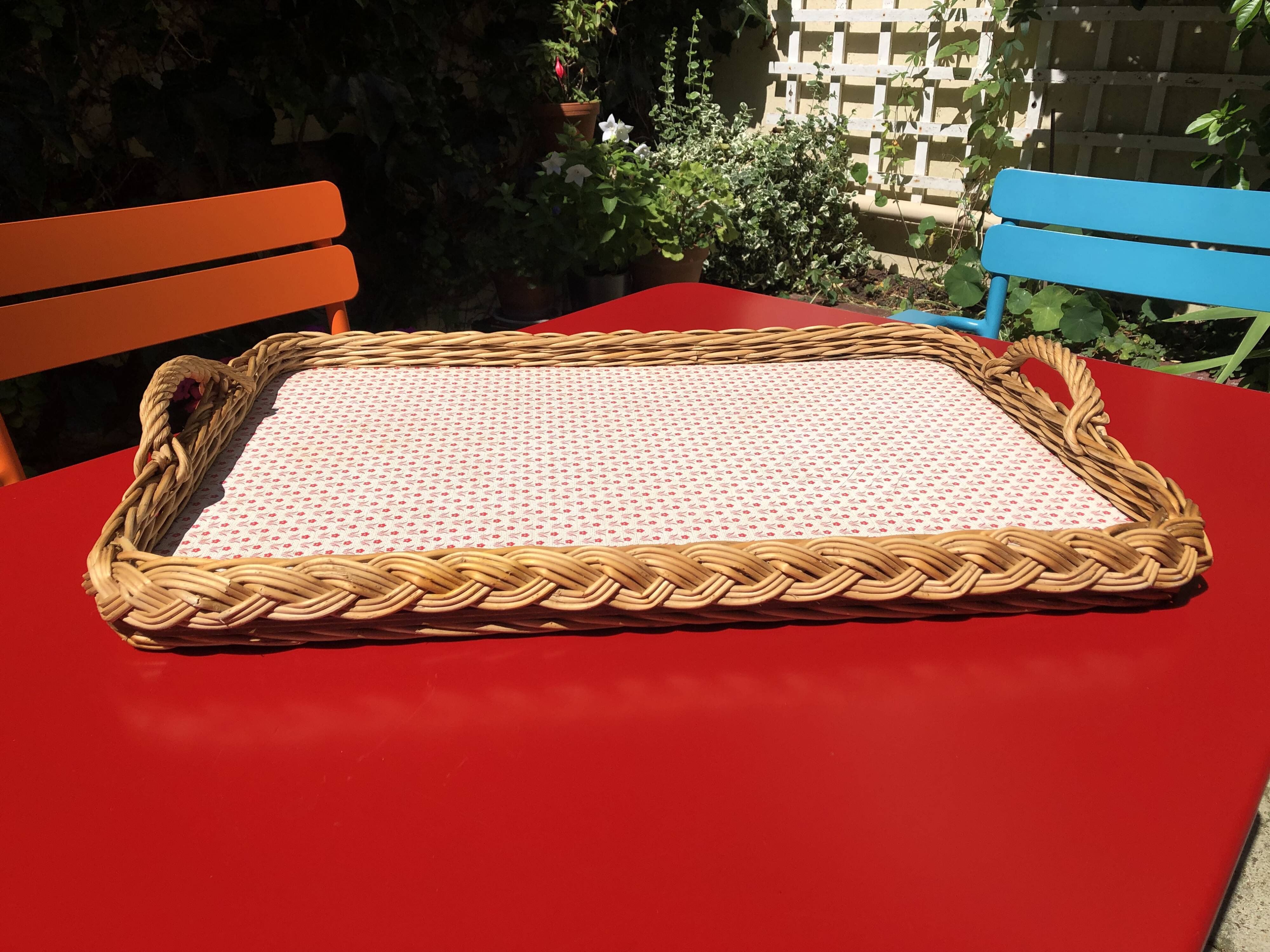 rattan orangeade tray
