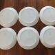 6 green and yellow checkered plates, tea towel