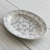 Vintage blue and white ceramic oval dish