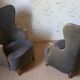 Paire de fauteuils Bergère tonneau sculpturale