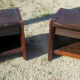 Paire de tables de chevet, vintage, placage palissandre
