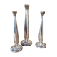 Set of 3 silver metal soliflores