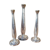 Set of 3 silver metal soliflores