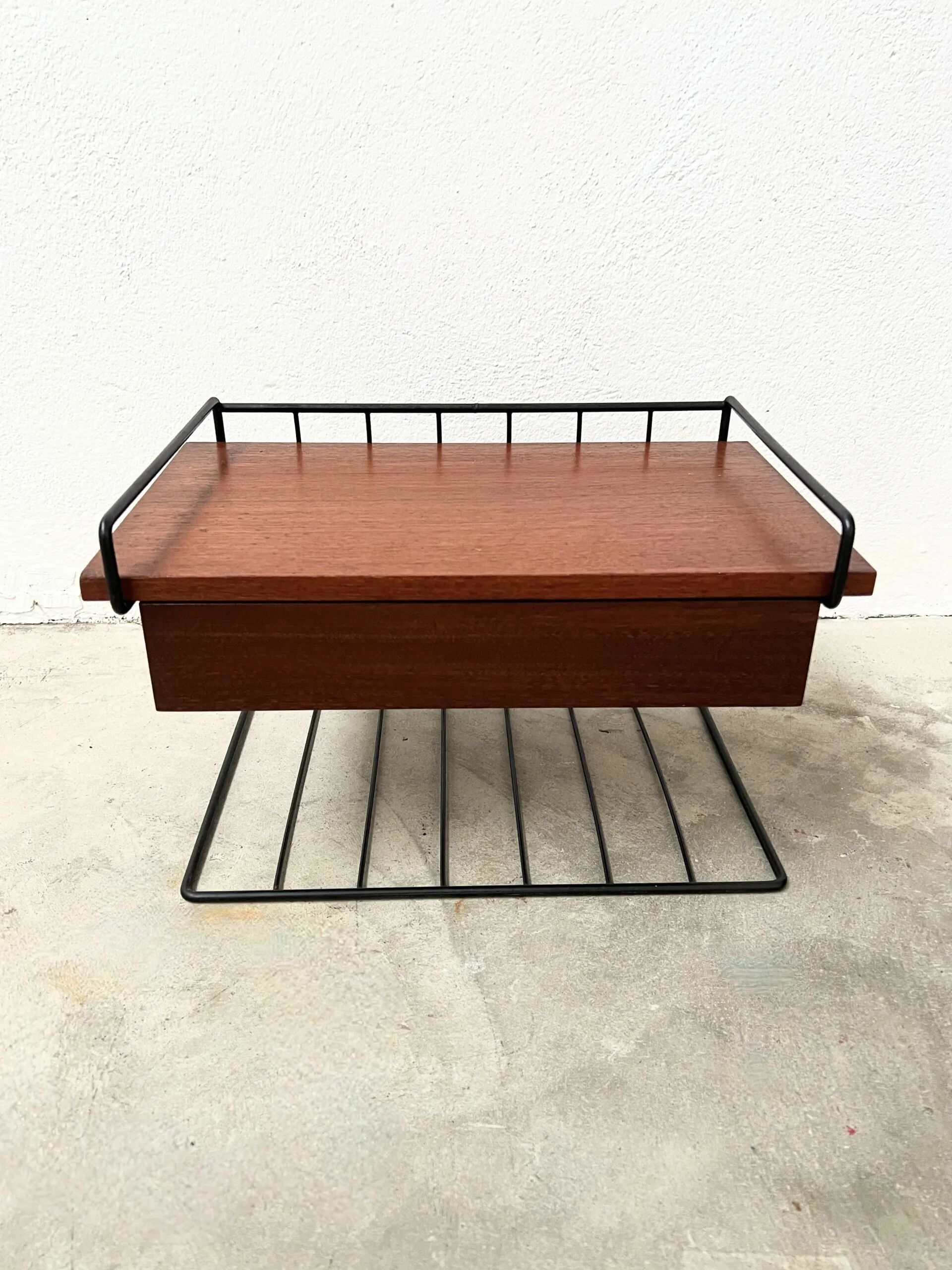 Wall-Mounted Nightstand – Mid-Century Teak
