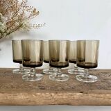 6 small smoked glasses luminarc france
