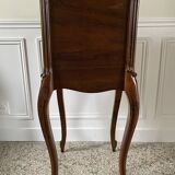 Bedside table / bedside table in veneered wood, molded and carved with foliage Louis XV style