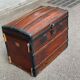 Vintage domed travel trunk from the 19th century.