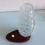 Structured tulip glass bedside lamp / vintage 60s-70s