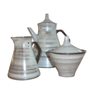 Cclear ceramic tea set Nidervillers 70s
