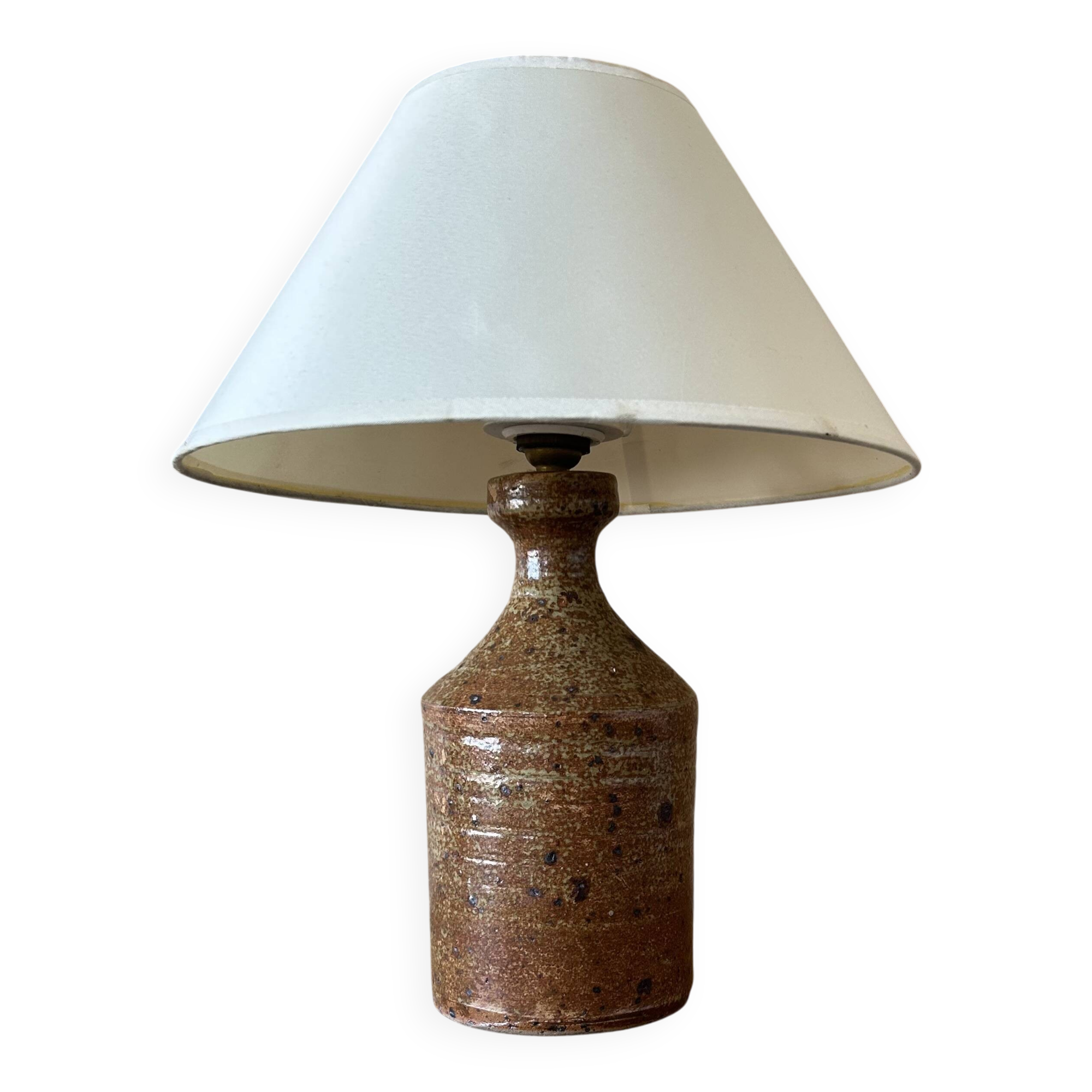 Vintage enamelled stoneware table lamp