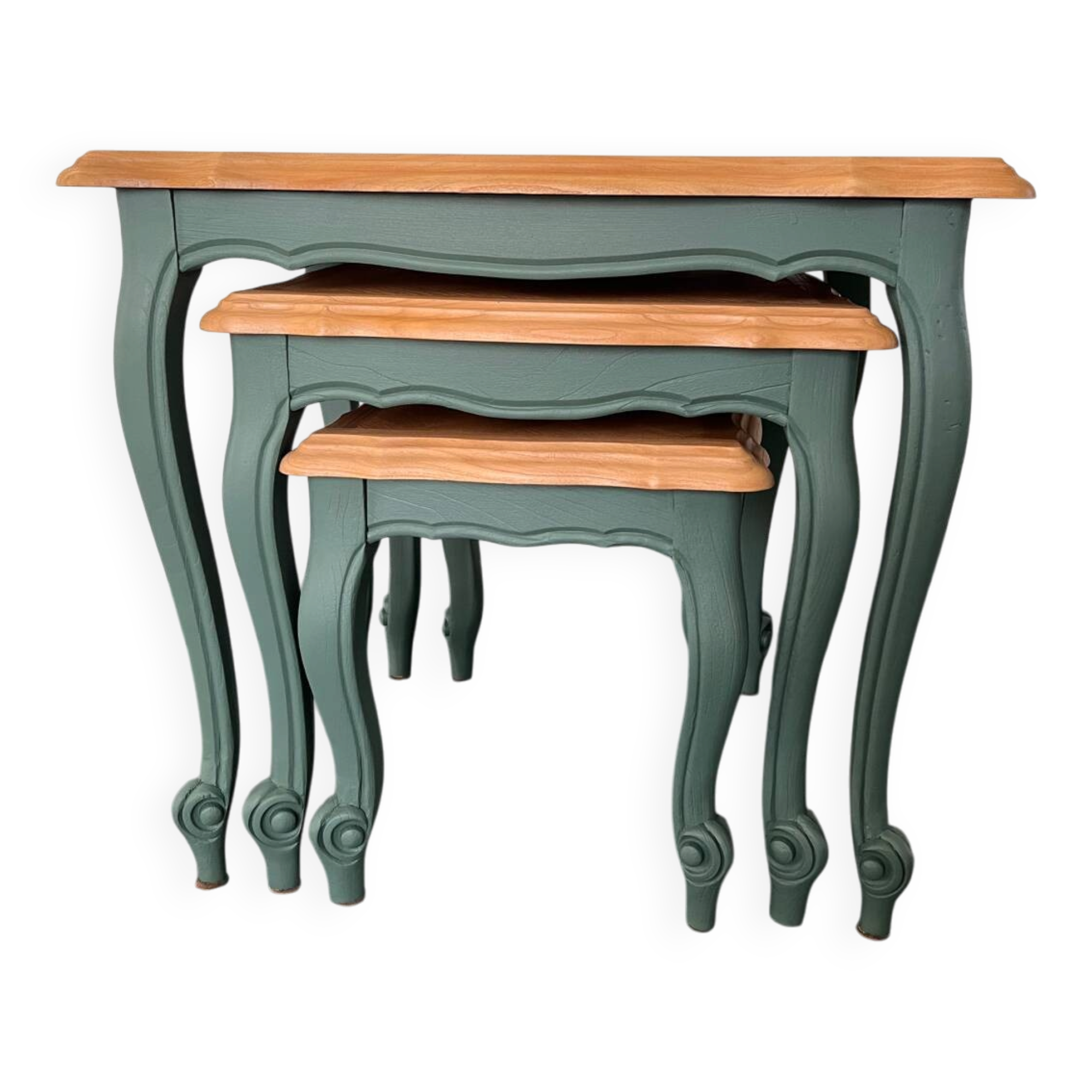 Tables gigognes marqueterie rénovées