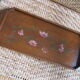 Wooden wooden art deco painted flowers