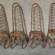 Set of 4 bamboo chairs produced, 1960