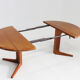 Vintage Glostrup Danish round extendable dining table solid teak