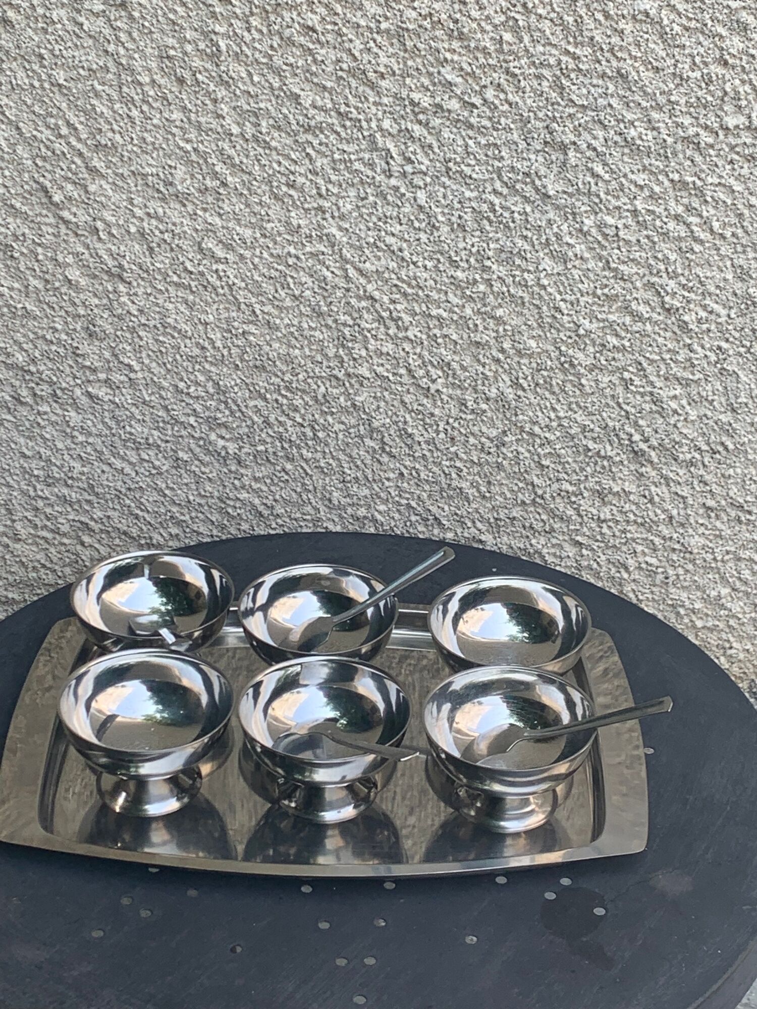 Ice set consisting of a tray, 6 ice cream cups and 4 spoons Quist edelstahl 18/8