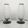 Italian Pair of Small Opaline Glass Table or Bedside Lights, 1950's