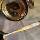 Set of 6 stainless steel ice cream bowls by Guy Degrenne with matching spoons.