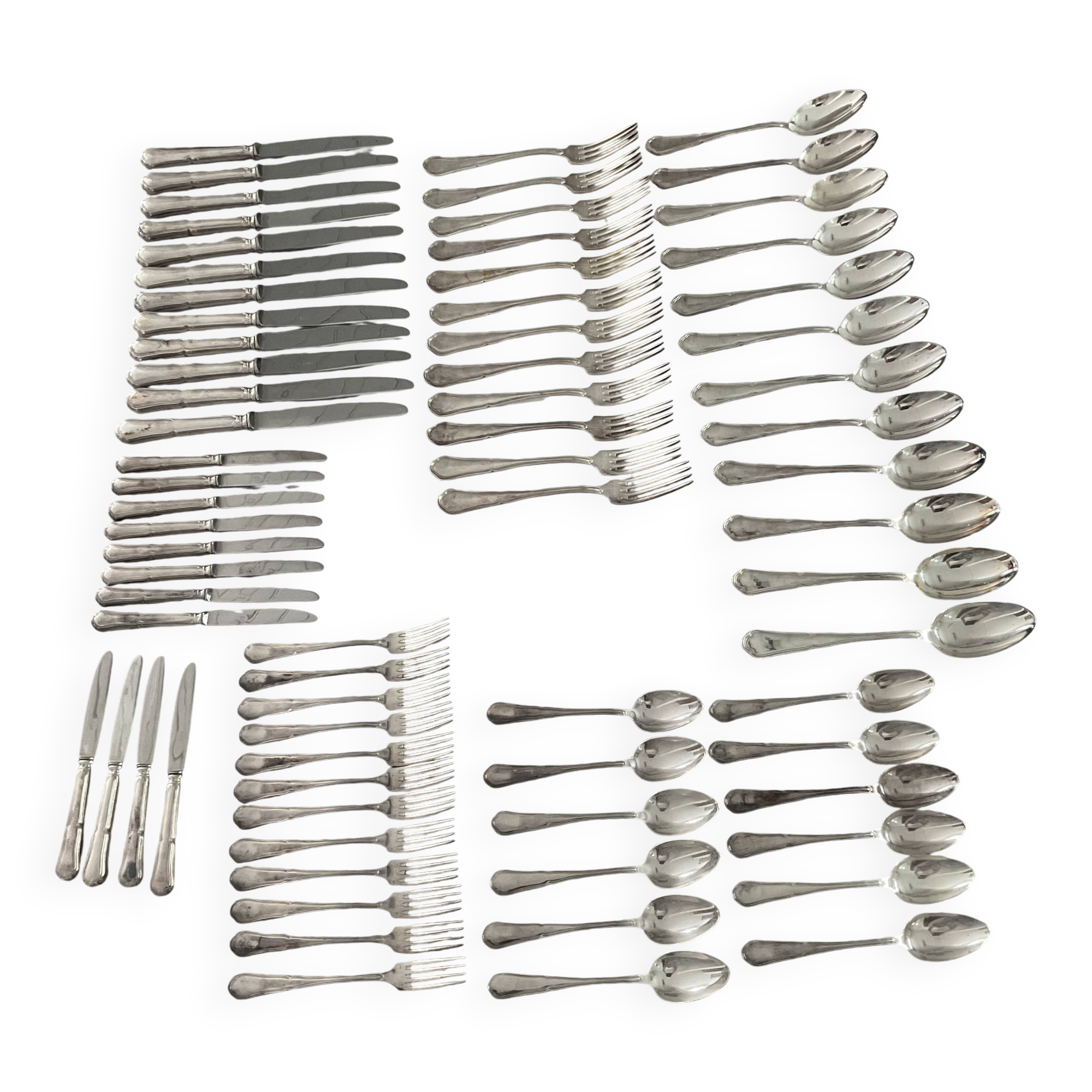 Set 72 couverts .métal argenté . vintage