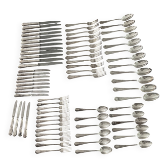 Set 72 couverts .métal argenté . vintage