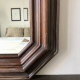 Beveled mirror with molded wooden frame - 87x67 cm