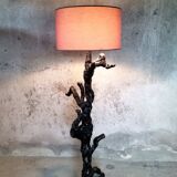 Vine wood floor lamp