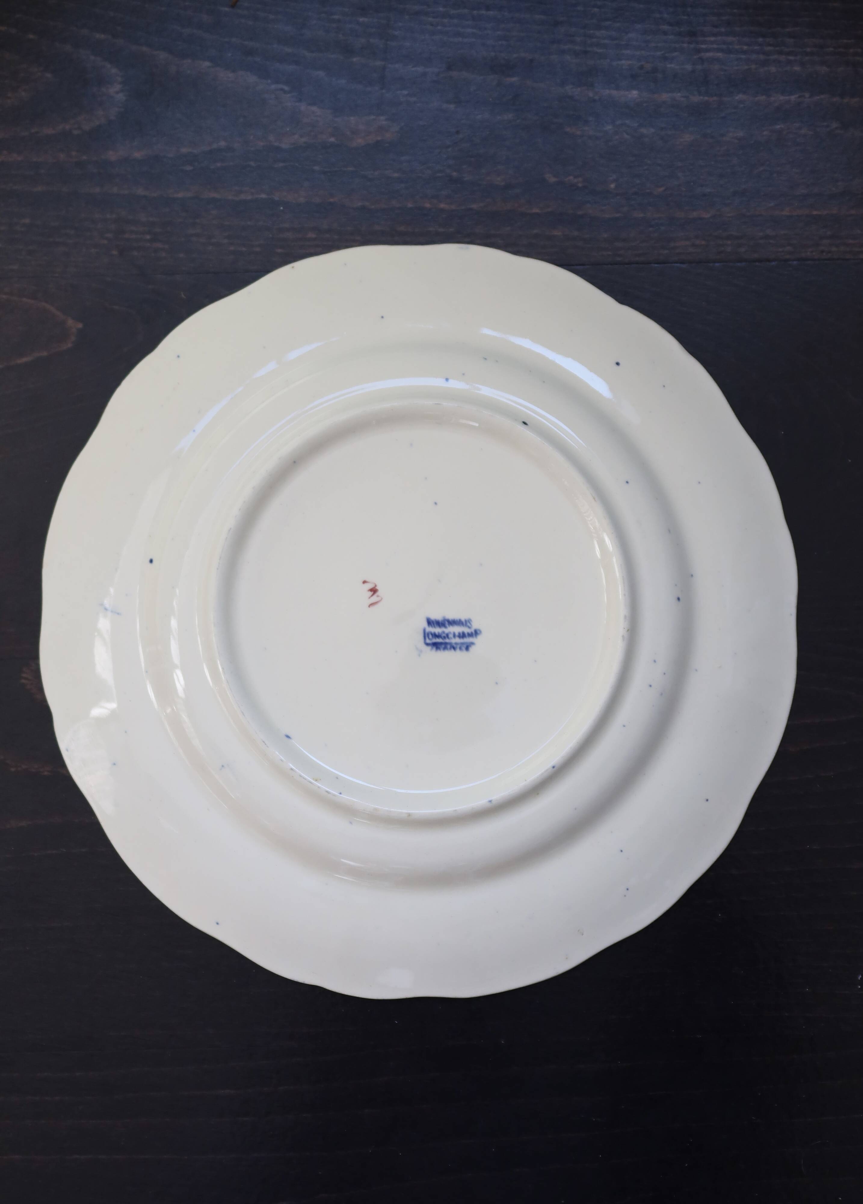 Antique Longchamp ironstone plate – Rouennais model
