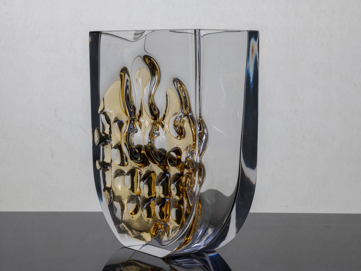 Large cut-glass vase by Ladislav Oliva, Exbor, circa 1970