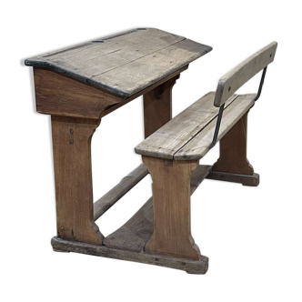 School desk in oak and elm early twentieth century