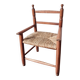 Vintage wooden and straw children's armchair