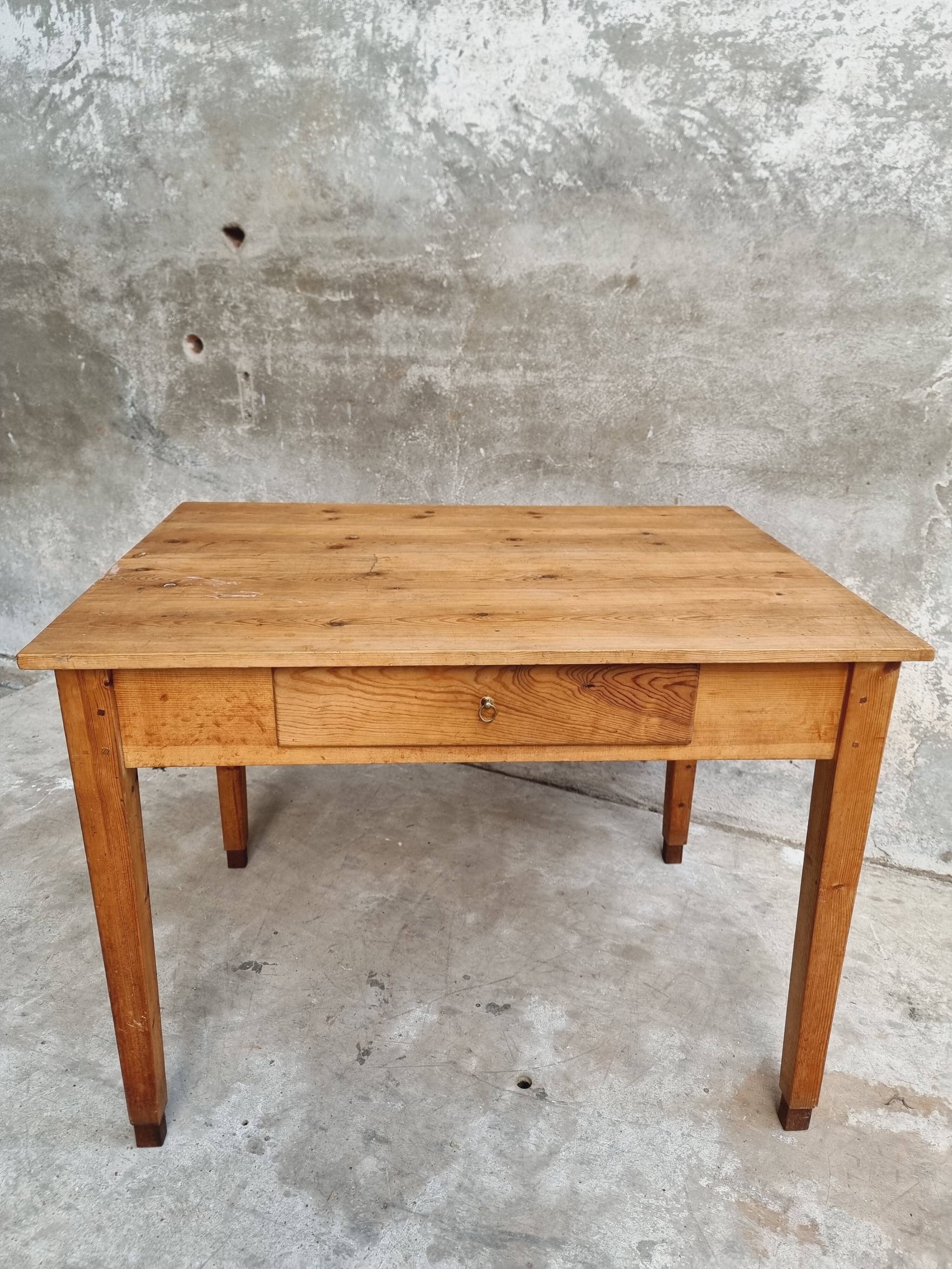 Old table desk kitchen table pine wood