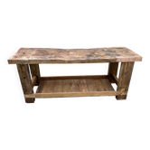 Old beech wood carpenter's workbench – over 100 years old – rustic style