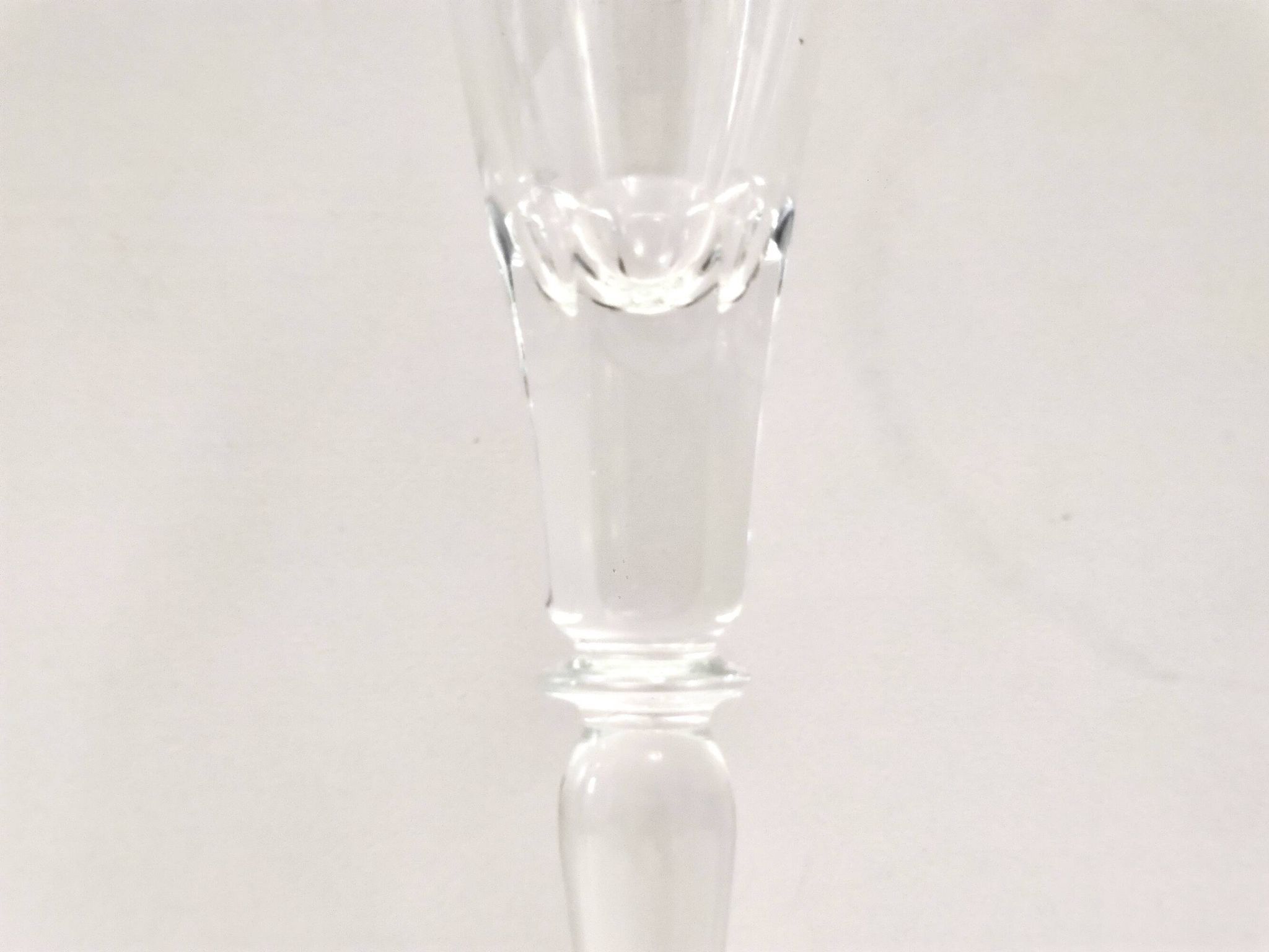 Pair of Vintage Transparent Crystal Flutes attributed to Baccarat