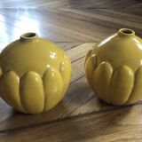 Set of 2 art deco earthenware Saint Clement vases