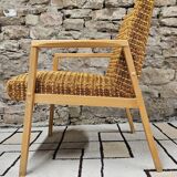 Vintage 1970 curled fireside chair