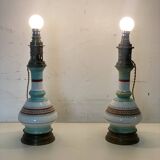 Pair of 19th century porcelain lamp bases
