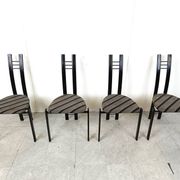 Chaises de salle à manger postmodernes, ensemble de 4 des années 1980