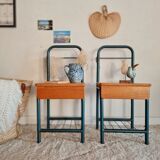 Pair of bedside boarding schools old 50s