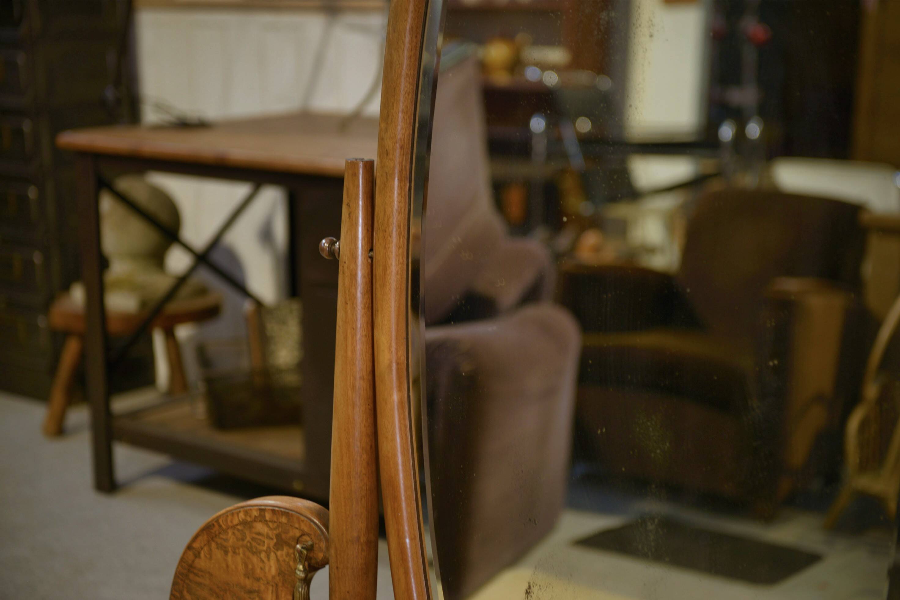 Art Deco full-length mirror by Octave Dupont, 1930s.