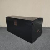 Old blackened wooden chest 19th