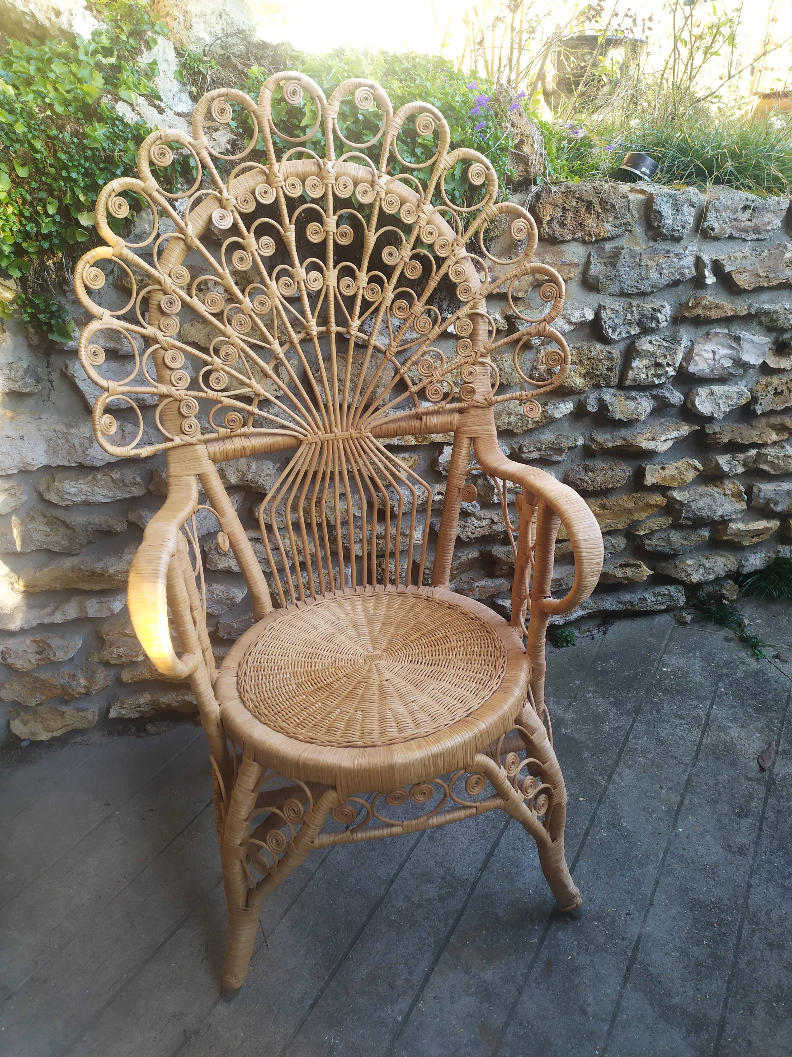 Rattan armchair Style Emmanuelle