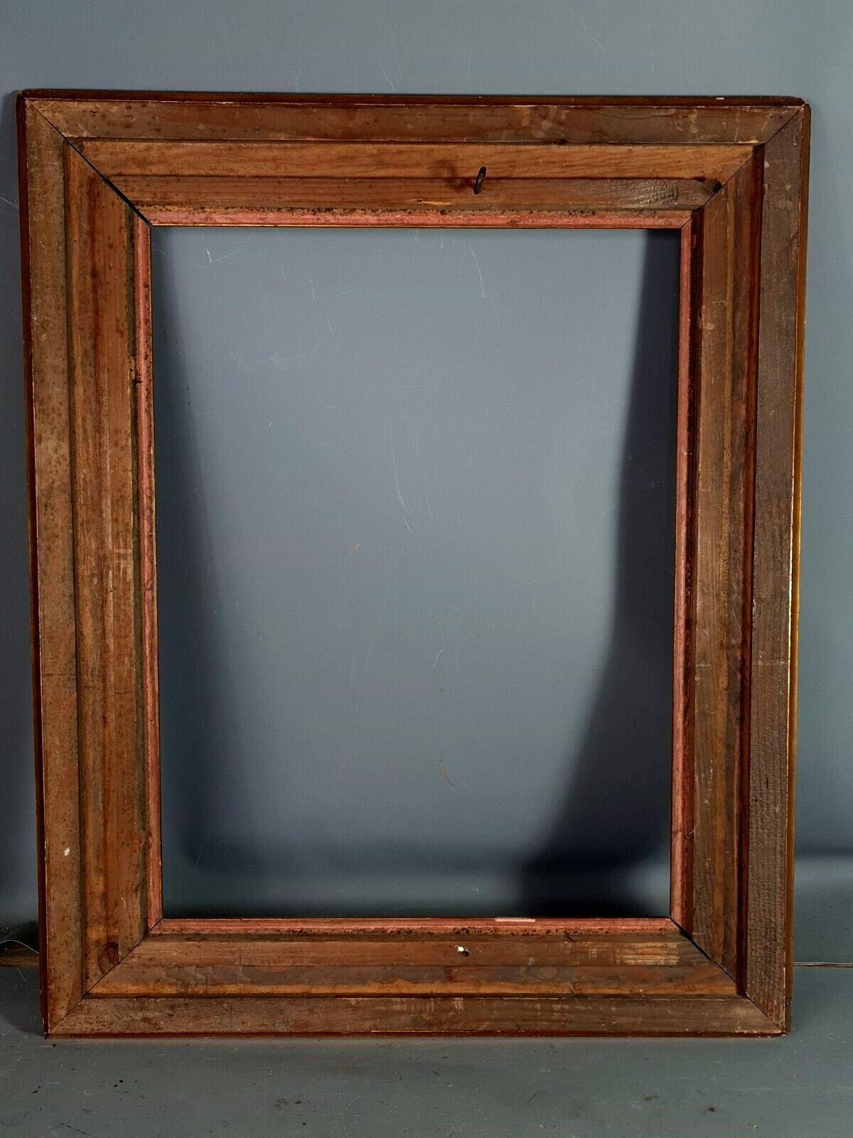 Large frame nineteenth century gilded stucco wood old gold 80x66 foliage 62x47.5 cm SB