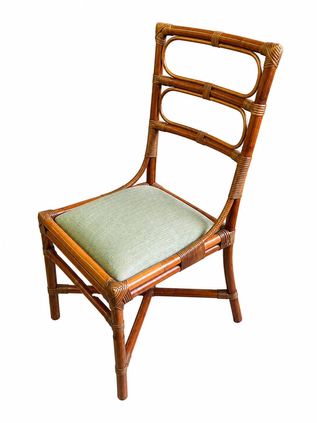Pair of vintage rattan and bamboo chairs – Riviera spirit, 1970s