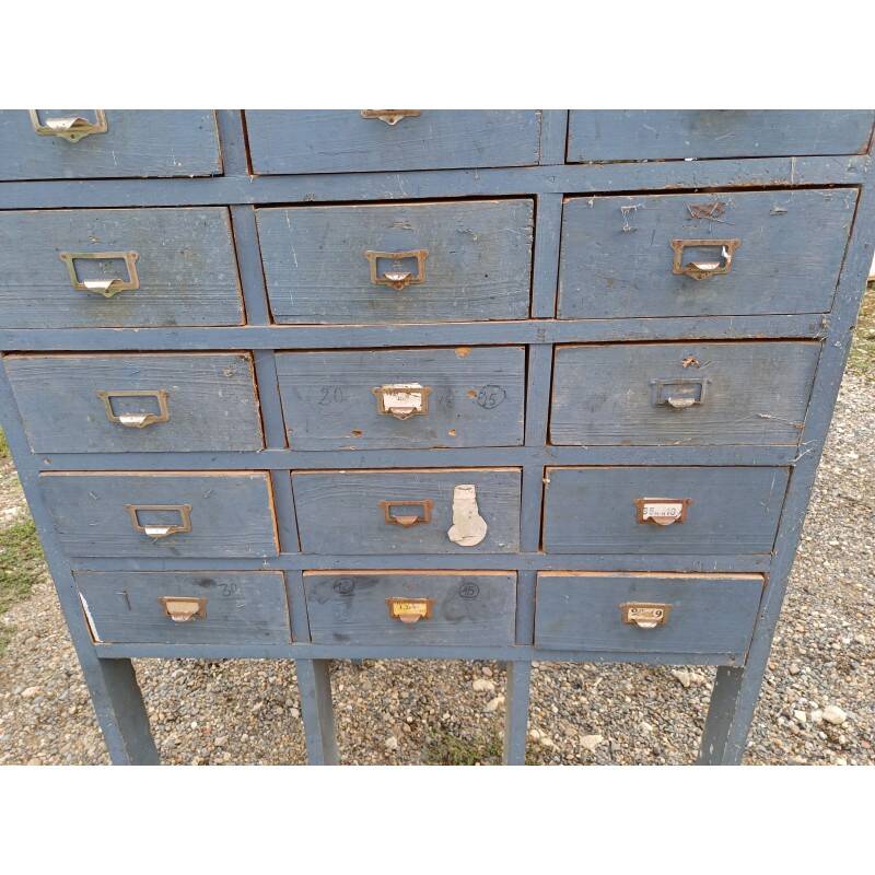 Industrial wooden furniture with 30 drawers