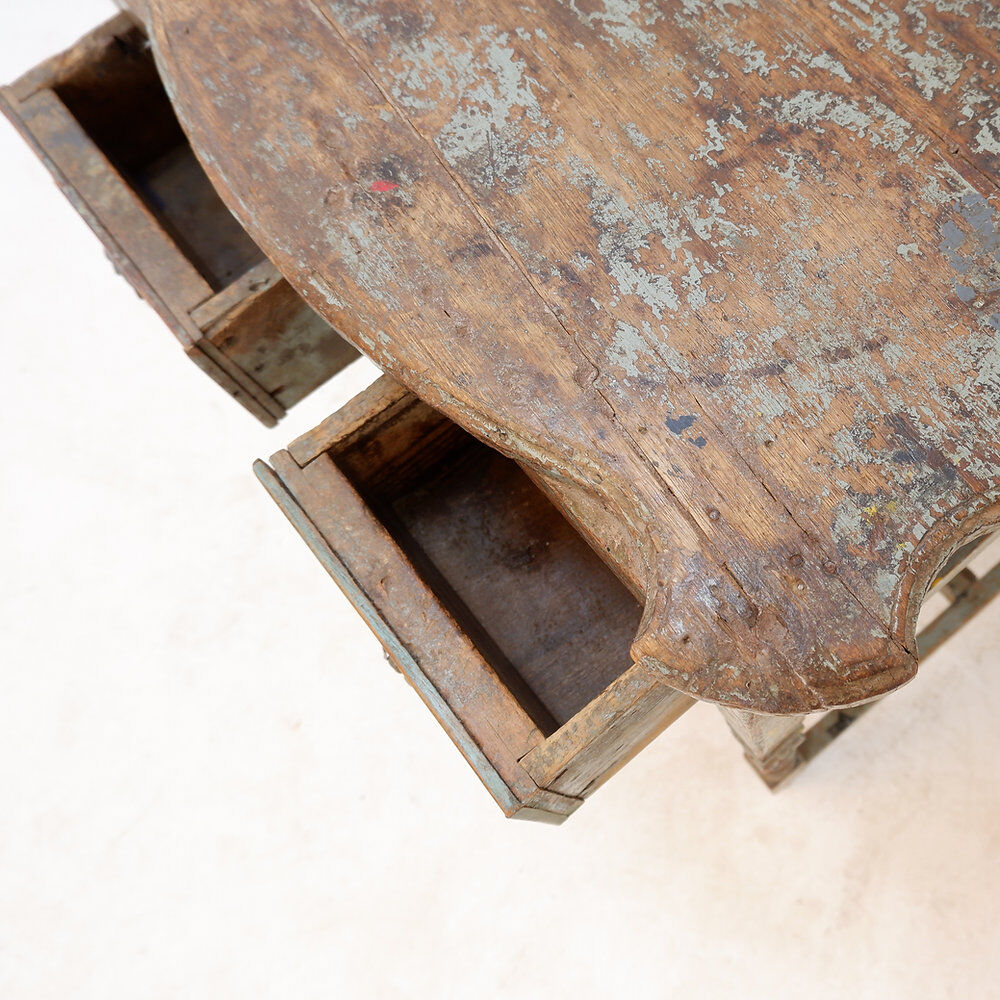 Side table with 2 drawers in patinated wood - 20th century